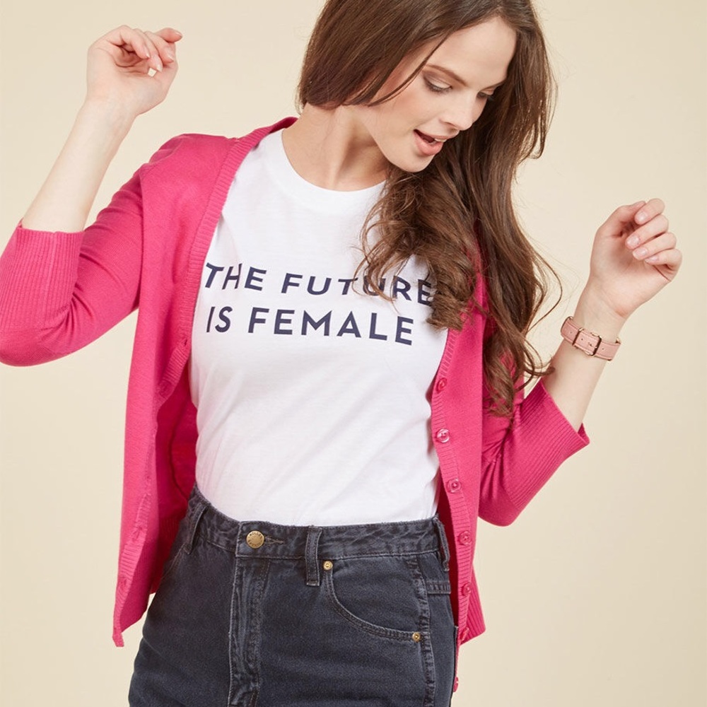 modcloth charter school cardigan hot pink